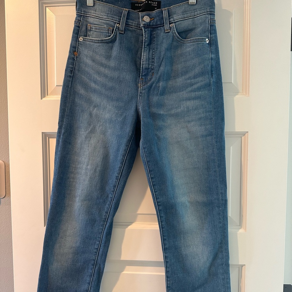 Veronica Beard Ryleigh slim straight jeans.